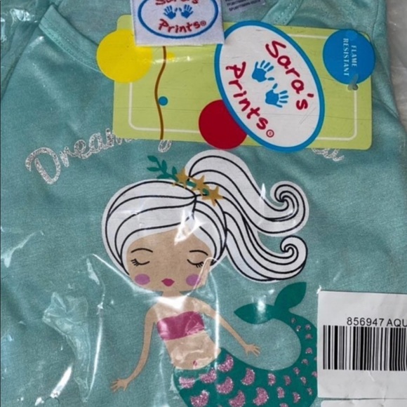 NWT Chasing Fireflies Boutique Mermaid Dreams - Ocean Beach Sea Pajamas PJ’s 2T - Picture 6 of 7